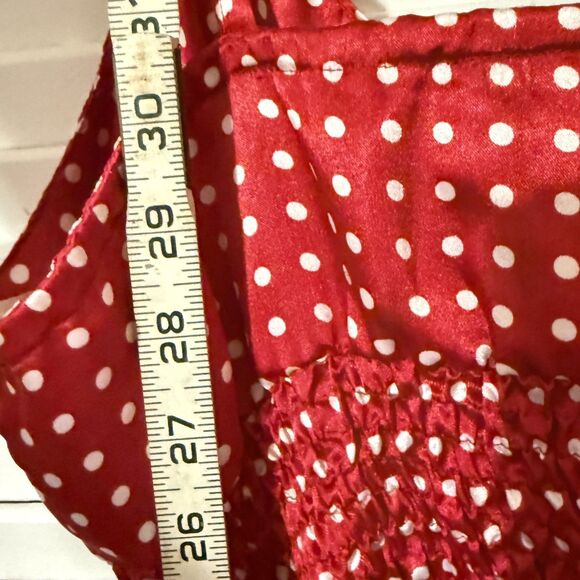 Wet Seal VTG Y2K Coquette Red Polka Dot Satin 90s Babydoll Dress Size Medium - Picture 11 of 13
